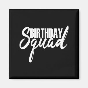 Aimant Joyeux anniversaire groupe fête cadeau blanc