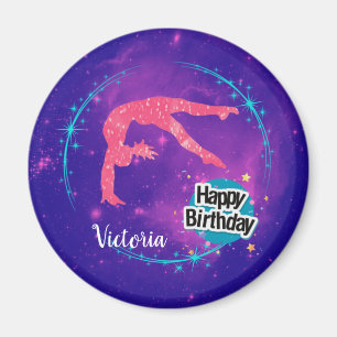 Aimant Joyeux Anniversaire Gymnastique Galaxie Tumbling 