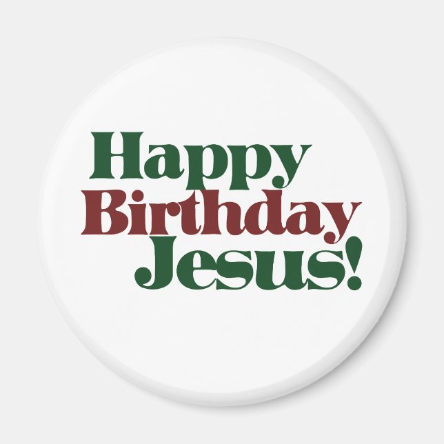 Aimant Joyeux anniversaire Jésus c'est Noël (Devant)