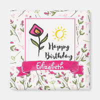 Joyeux anniversaire - Joli Fleurs sauvages et sole