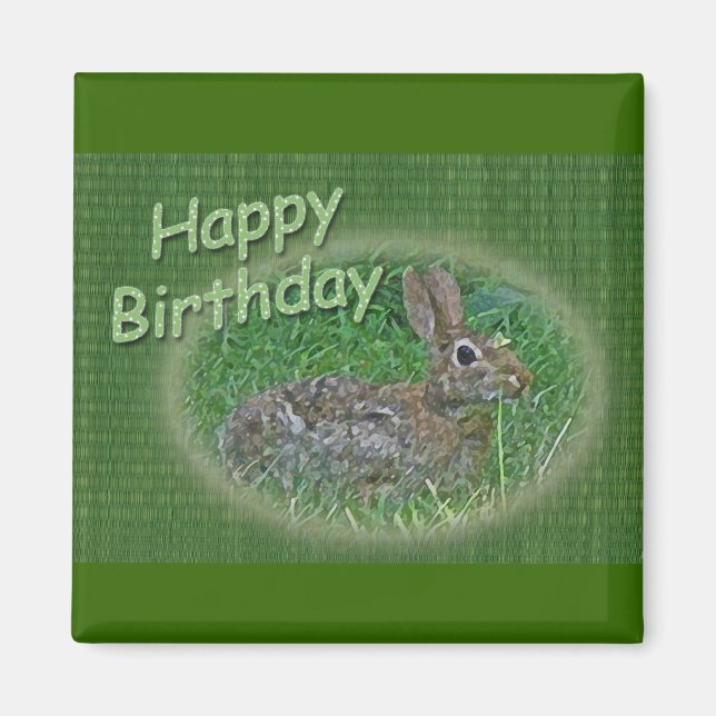 Aimant Joyeux Anniversaire Lapin Lapin Articles de coordi (Devant)