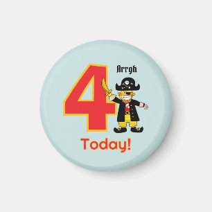 Aimant Joyeux Anniversaire Mignon Garçon Pirate 4 Ans