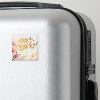 Aimant Joyeux Anniversaire, pavots,