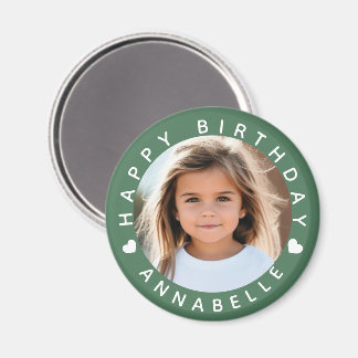 Aimant Joyeux Anniversaire Photo et Nom Badge