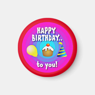 Aimant Joyeux Anniversaire Pour Vous Cercle Design-47555