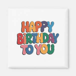 Aimant Joyeux anniversaire rétro