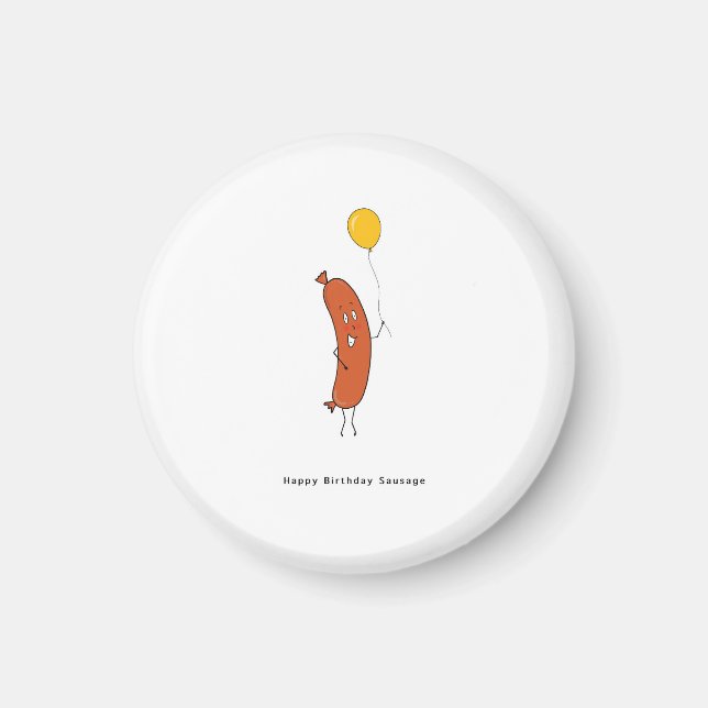 Aimant Joyeux Anniversaire Saucisse  (Devant)