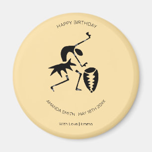 Aimant Joyeux anniversaire Super danseuse silhouette