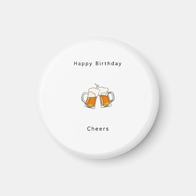 Aimant Joyeux Anniversaire, Tchin bière (Devant)