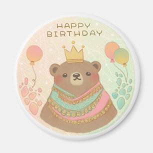 Aimant Joyeux anniversaire Teddy Bear Illustration