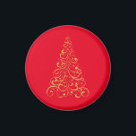 Aimant Joyeux arbre de Noël - rouge<br><div class="desc">Joyeux arbre de noël- aimant rouge.</div>