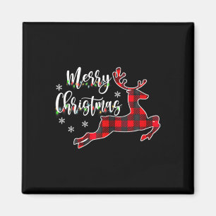 Aimant Joyeux Buffalo de Noël Plaid Rouge Noël Noël Noël