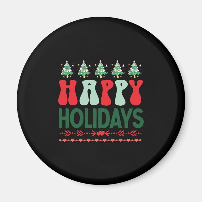 Aimant Joyeux cadeau de Noël (Devant)