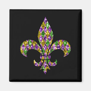 Aimant Joyeux Carnaval Mardi Gras Nouvelle-Orléans Fleur