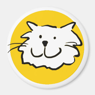 Aimant Joyeux chat souriant comme dessin amusant