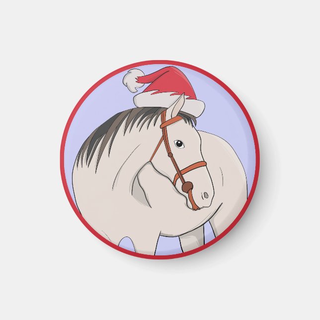 Aimant Joyeux Cheval de Noël (Devant)
