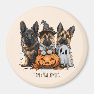 Aimant Joyeux chien berger allemand Halloween