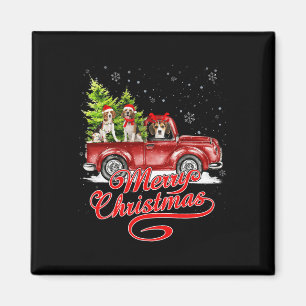 Aimant Joyeux Chiens Beagles de Noël Père Noël Reindeer R