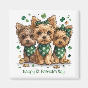Aimant Joyeux Chiens du Yorkshire Terrier de St. Patrick'