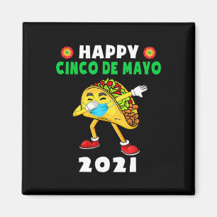 Aimant Joyeux Cinco De Mayo Cute Taco Portant Des Enfants