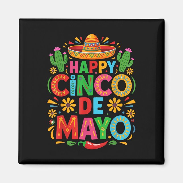 Aimant Joyeux Cinco De Mayo Fiesta Parti Mexicain Hommes  (Devant)