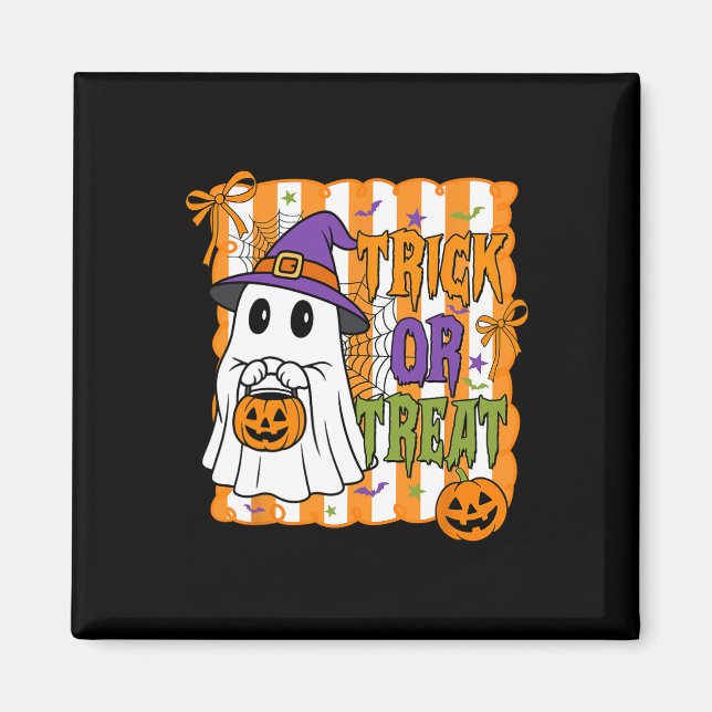 Aimant Joyeux Citrouille Halloween Ghost Boy G (Devant)