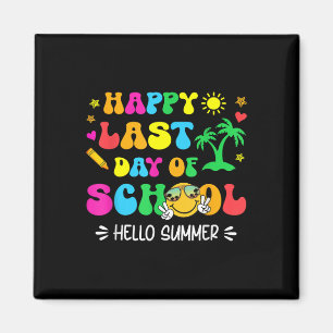 Aimant Joyeux Dernier Jour De L'École Bonjour Été Étudian