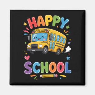 Aimant Joyeux Dernier Jour D'École Bus Scolaire Mignon Ét