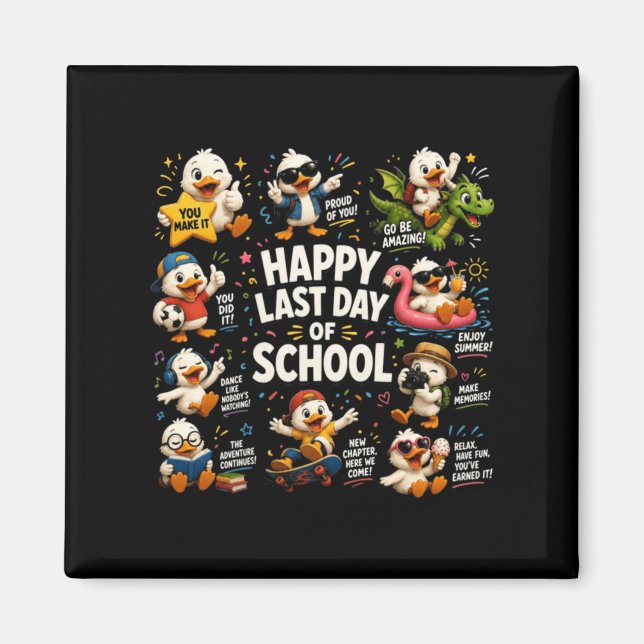 Aimant Joyeux Dernier Jour D'École Professeur Fou Goupil  (Devant)