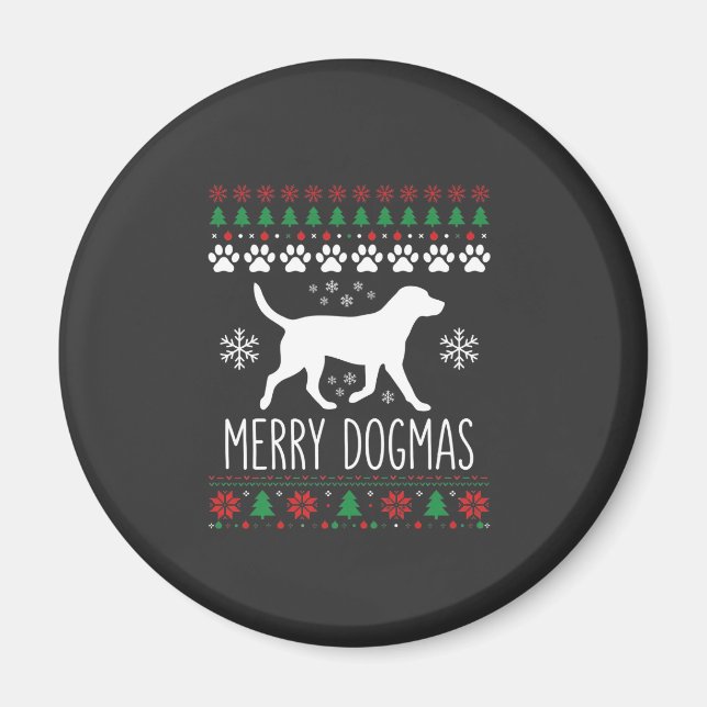 Aimant Joyeux Dogmas Noël Chien Vecteur (Devant)