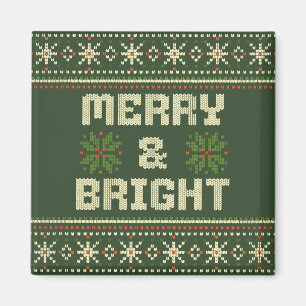 Aimant Joyeux et brillant pull de Noël Nordic Knit