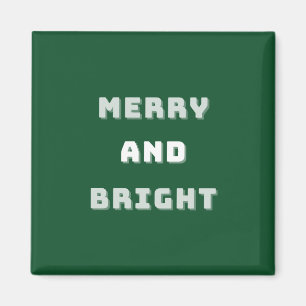 Aimant Joyeux et lumineux, Art de Noël vert, Vacances