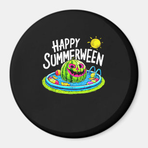 Aimant Joyeux été pastèque Jack-O-Lantern