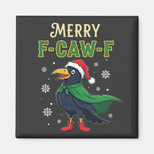 Aimant Joyeux F-Caw-F Noël drôle Corbeau Corbeau Santa
