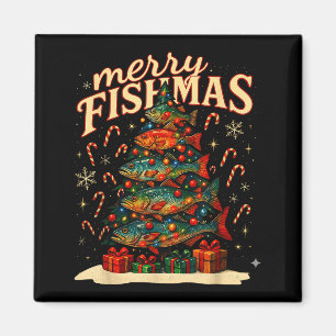 Aimant Joyeux Fishmas drôle de pêche design de Noël