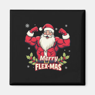 Aimant Joyeux Flex-mas Muscles Pour Noël Père Noël Fitnes