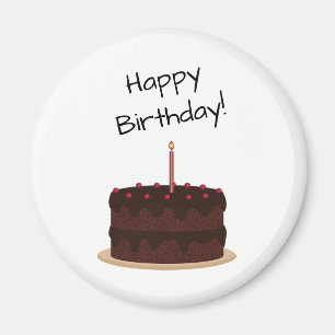 Aimant Joyeux gâteau au chocolat d'anniversaire