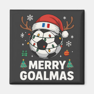 Aimant Joyeux Goalmas France - Football de Noël drôle