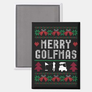Aimant Joyeux Golfmas Golf Golfing Golfeur Vilain Noël
