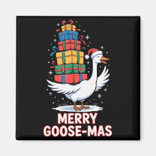 Aimant Joyeux Goose-mas avec Xmas drôle d'oie de Noël
