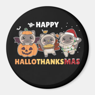 Aimant Joyeux Hallothanksmas Chat Christmas Elephant Magn
