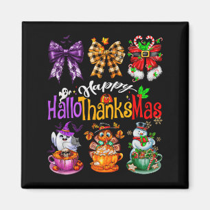 Aimant Joyeux Hallothanksmas Coquette Nœud Café Latte Boî