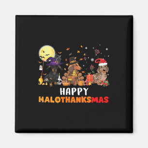 Aimant Joyeux Hallothanksmas Dachshund Amoureux des chien