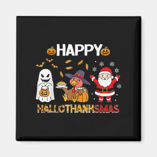Aimant Joyeux Hallothanksmas Drôle Halloween Thanksgiving