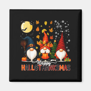Aimant Joyeux Hallothanksmas Funny Halloween Thanksgiving