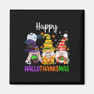 Aimant Joyeux Hallothanksmas Gnomes Halloween Thanksgivin