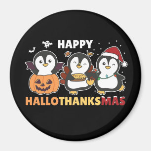 Aimant Joyeux Hallothanksmas Penguins Noël Penguin Ma