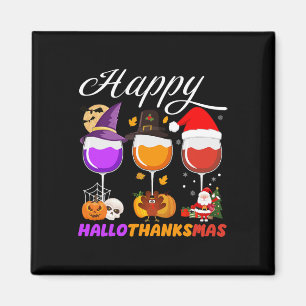 Aimant Joyeux Hallothanksmas Verre Halloween Thanksgi