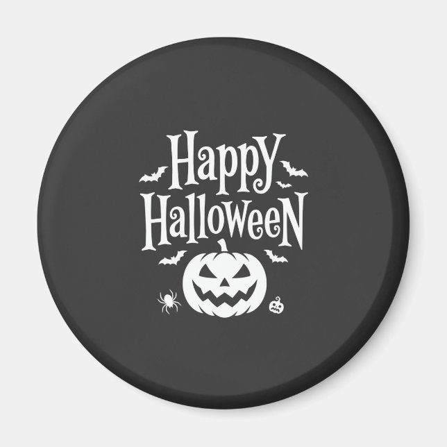 Aimant Joyeux Halloween Citrouille Chauve-Souris Araignée (Devant)