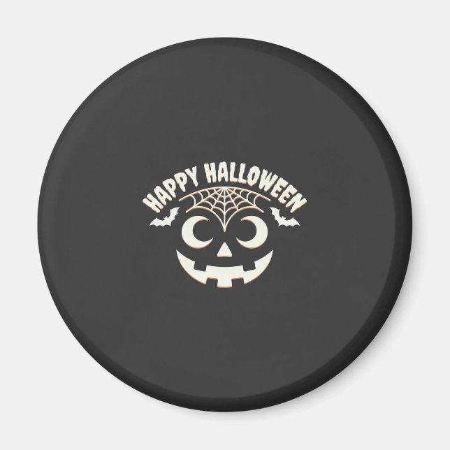 Aimant Joyeux Halloween Citrouille Visage Design_1 (Devant)